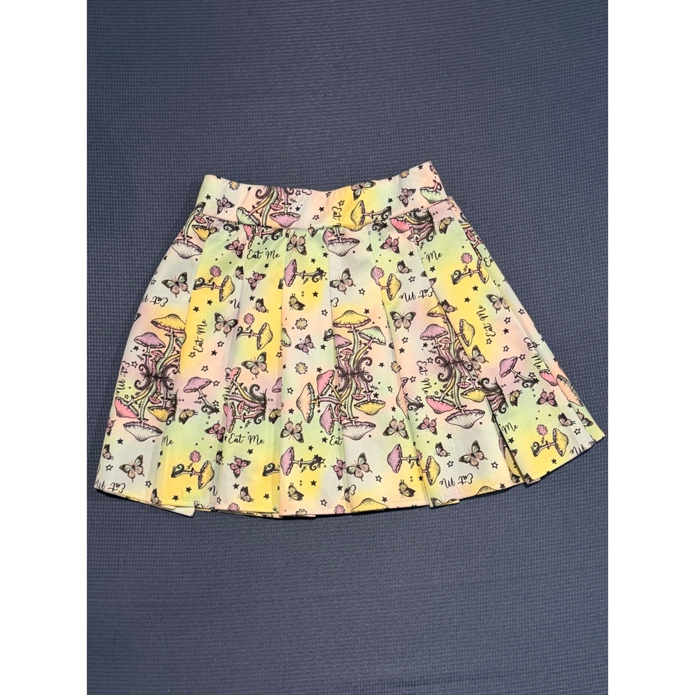 Black Milk Alice in Wonderland Eat Me Mushroom Butterfly Pleated Skirt Small